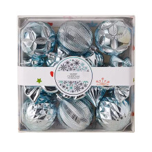 Wadada Christmas Ball Ornaments, 18ct Light Blue & Silver Shatterproof Xmas Tree Decor, 2.36" Coastal Ocean Hanging Ornament Bulk Set