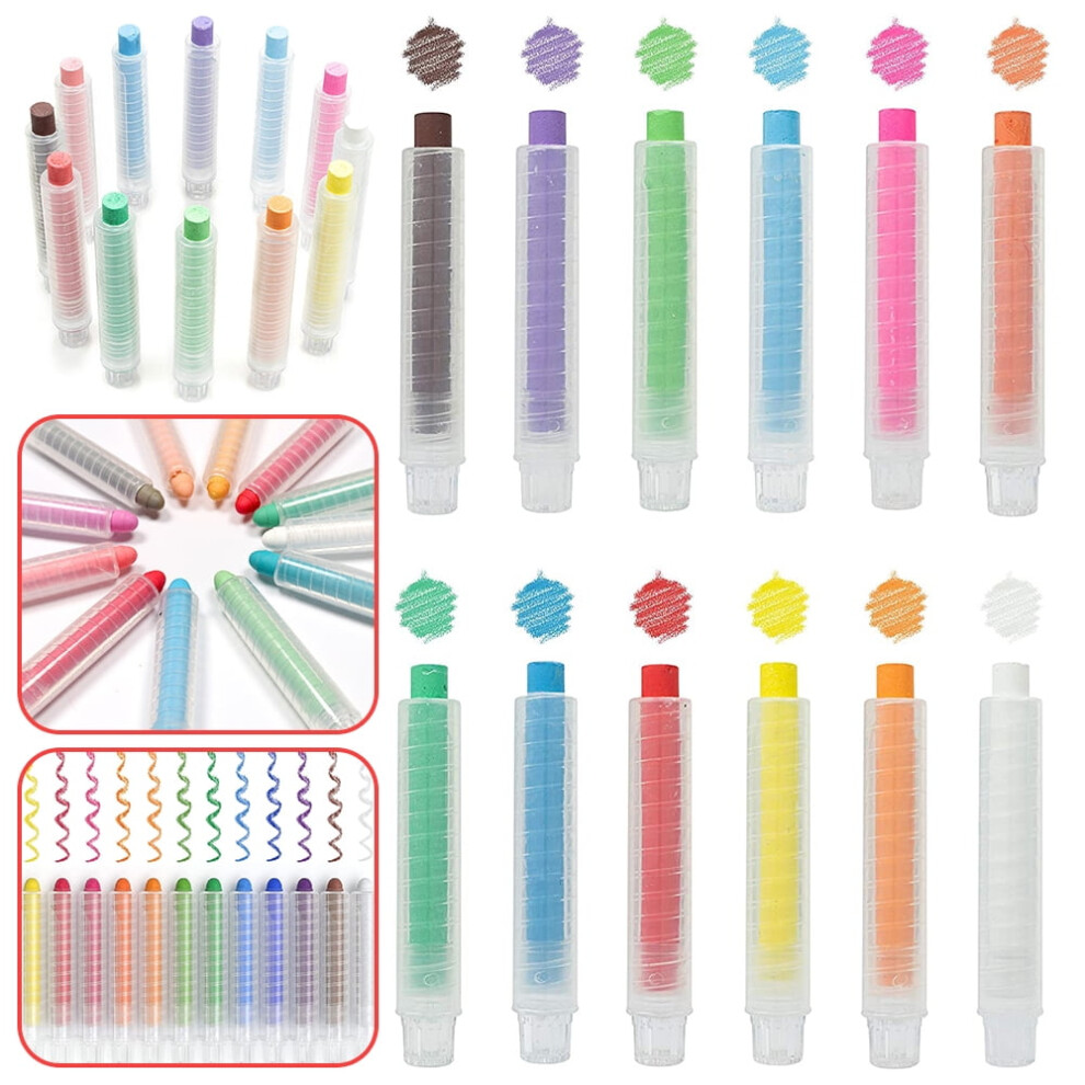 EIMELI 6-12 PCS Dustless Twistable Chalk Non-Toxic Colored Chalk 1.0mm Tip Art Tool for Chalkboard Blackboard Kids Children Drawing Writing-image-OPC-PR9DNGJ-NEW