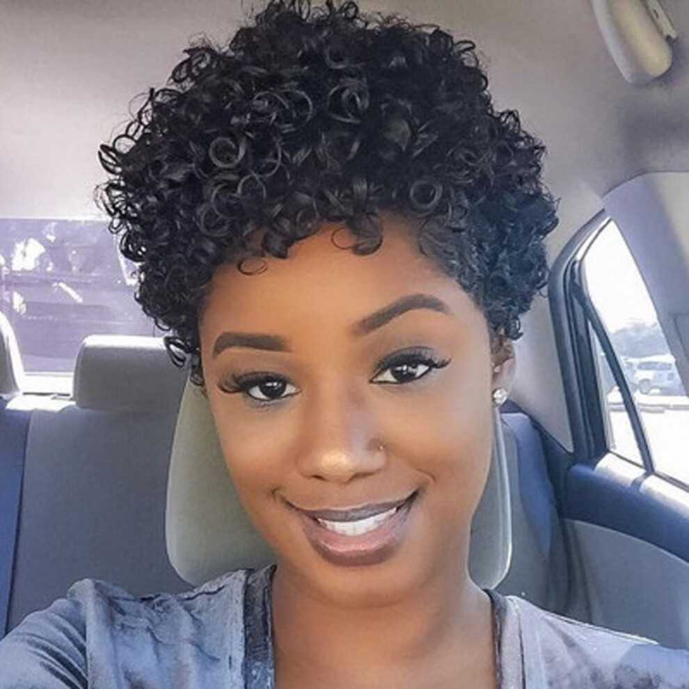 Unisex Black Blaxill Wigs Human Hair Deals Of The Day Clearance Fashion Women's Curly Hair Wigs Wavy Short Wig New