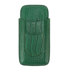 Travel Leather Cigar Case 3 Finger Waterproof Holder with Front Cutter Pocket for Outdoor Business