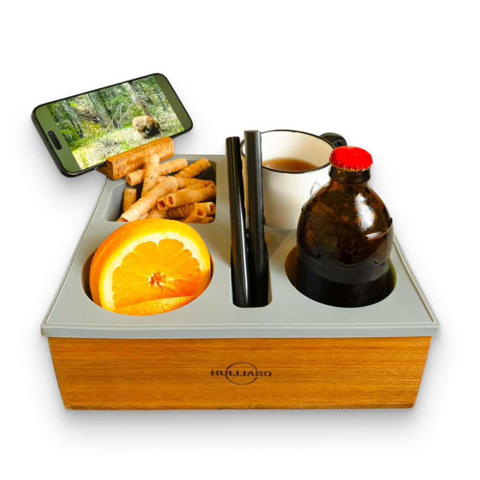 Couch Cup Holder Tray With 360 Rotating Phone Mount, Spillproof Drink Organizer And Nonslip Base 9113335535060