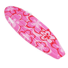 Inflatable Surfboard Pool Float with Pink Flower Design, Sturdy PVC Raft for Summer Swimming Party