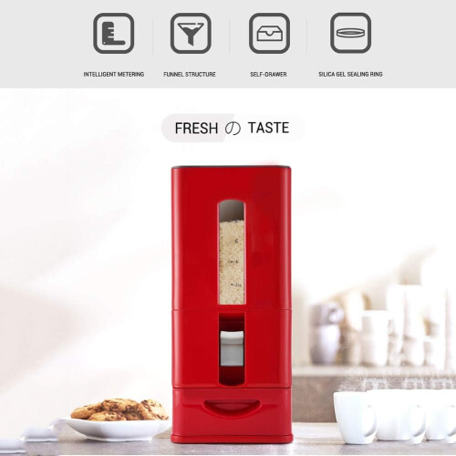 Dry Food Dispenser with Automatic Portion Control, 13.2lb Large Capacity Cereal Storage Bin 2