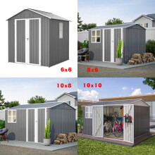 GARDEN SHED WITH WINDOW SIZE=6X6FT COLOUR=GREY VARIATIONLISTING