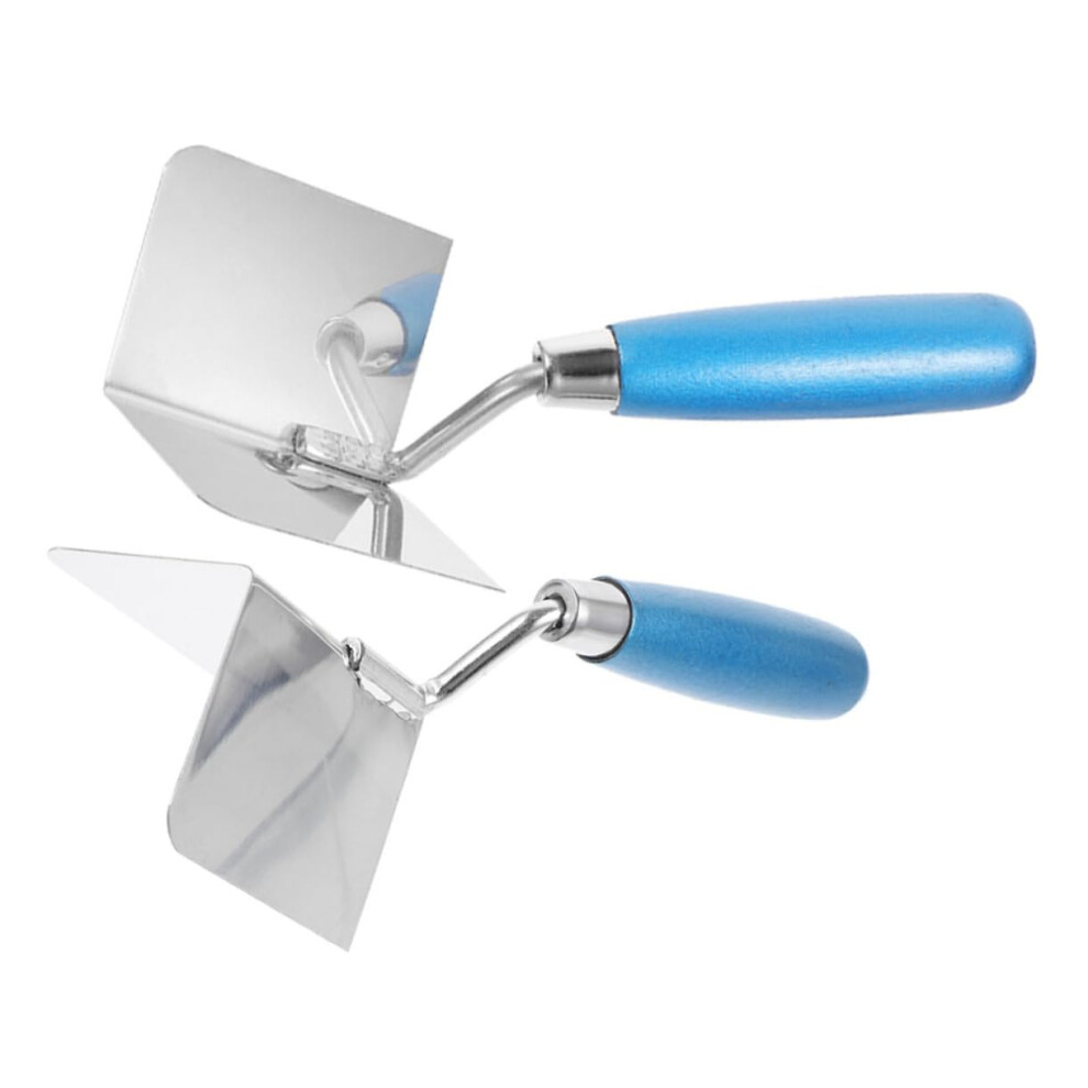 Stainless Steel Corner Trowel Set 2Pcs For Drywall Inside Outside Corners With Ergonomic Comfort Grip 9113335535411