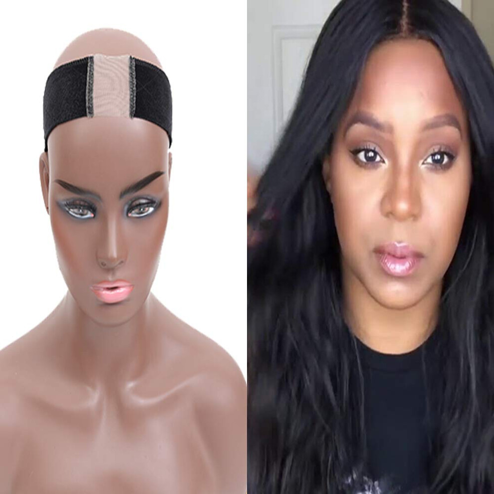 Unisex Black Velvet Wig Grip Headband For Lace Wigs With Adjustable Fit And Secure Hold 1Pc