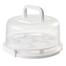 Large Capacity Transparent Cake Carrier with Snap Closure for 10 Inch Cakes or 7 Cupcakes BPA