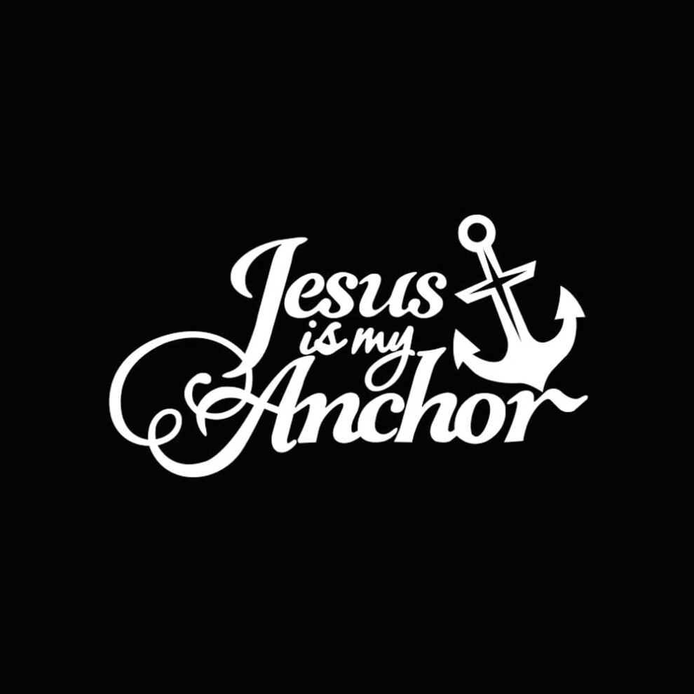 Christian Car Decal Jesus Is My Anchor Bible Verse Vinyl Sticker For Windows Laptops White 9053599995883