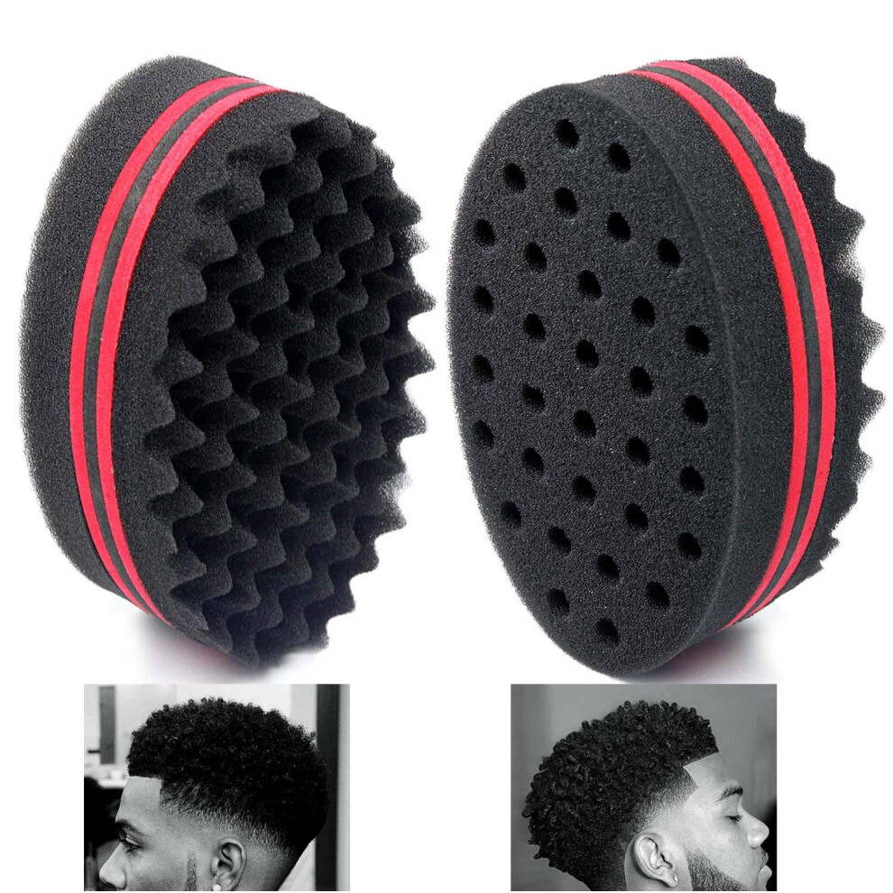 Black Hair Sponge Twist Brush For Afro Curls Waves Dreadlocks Coils, 2.8In Hole, Natural Hair Styling Tool
