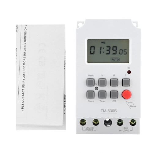 Digital Programmable Timer Switch 110V with Large Display for Home Appliances Lights and Road Lamps