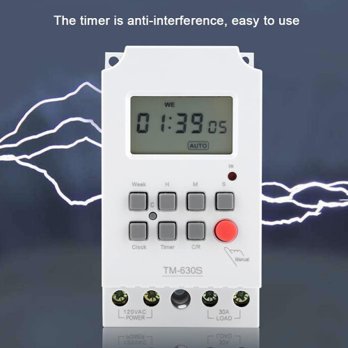 Digital Programmable Timer Switch 110V with Large Display for Home Appliances Lights and Road Lamps 2