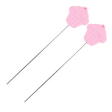 2PCS Stainless Steel Cake Tester with AntiSlip Silicone Grip for Precise Baking Results