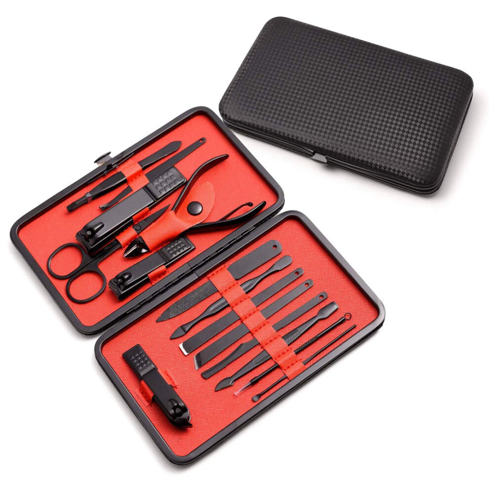 15 in 1 Stainless Steel Manicure Pedicure Set with Nail Clippers Kit for Fingernails and Toenails