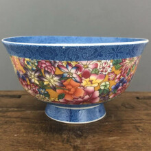 Chinese Porcelain Bowl 13cm Elegant Palace Style Ceramic Rice and Soup Bowl with Floral Pattern