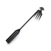 Weeding Tool with Long Handle and Ergonomic Grip, Manganese Steel Garden Weed Remover 30cm Silver
