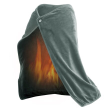Heated Blanket USB Electric Shawl with 3 Heat Levels, Plush Flannel for Home/Car/Office/Travel, 100x70cm, Grey