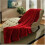 SAMIMPORT-2011 + Red + 100% Fleece + Throw Blanket + 50" x 60" 1