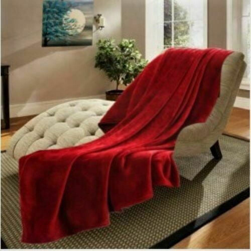 SAMIMPORT-2011 + Red + 100% Fleece + Throw Blanket + 50" x 60"