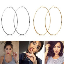 New Fashion 9cm/10cm Earrings Large Metal Thin Hoops Earrings Girl's jewelry