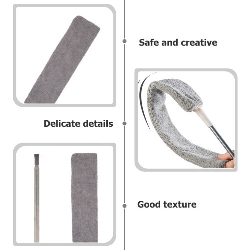 1 Set Microfiber Duster with Extension Pole Ceiling Fan Cleaning Duster Extendable Duster 2