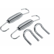 2pcs Exhaust Pipe Spring, 65mm Length Exhaust Pipe Muffler Swivel Spring Stainless Steel Rotating Mounting Springs with Welding Brackets
