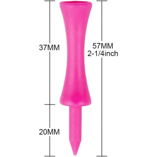 Pack of 100 pink 57mm plastic golf tees 1