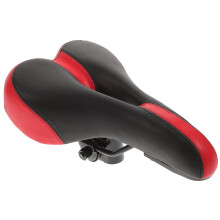 1pc Saddle Seat Hollow Design Leather Breathable for Bike Red