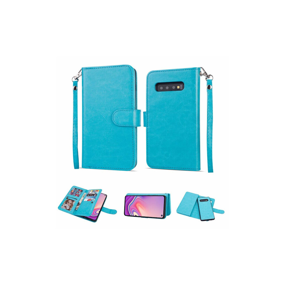 Compatible With Samsung Galaxy S10 Plus - Well-Designed 9-Card Wallet Case Turquoise Green 9027700410718