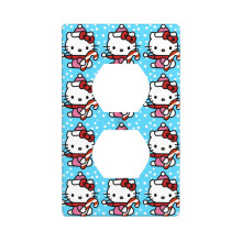 Hello Kitty Christmas Print 2-Socket Wall Panel, PC Material, 2.76x4.5 Inch, Compatible with Home, Bedroom, Kitchen Decor