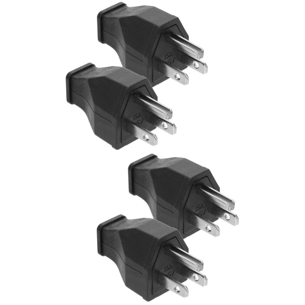 Plug 4 Pcs Ground Bonding Male End Replacement Extension Cord Straight Blade Abs 9027700411609