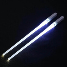 Kafsov Star Wars Lightsaber Chopsticks, LED Glowing, Push-Button Control, Sturdy Plastic, Portable, Fun for Sushi Nights, Bright Colors, Set of 2