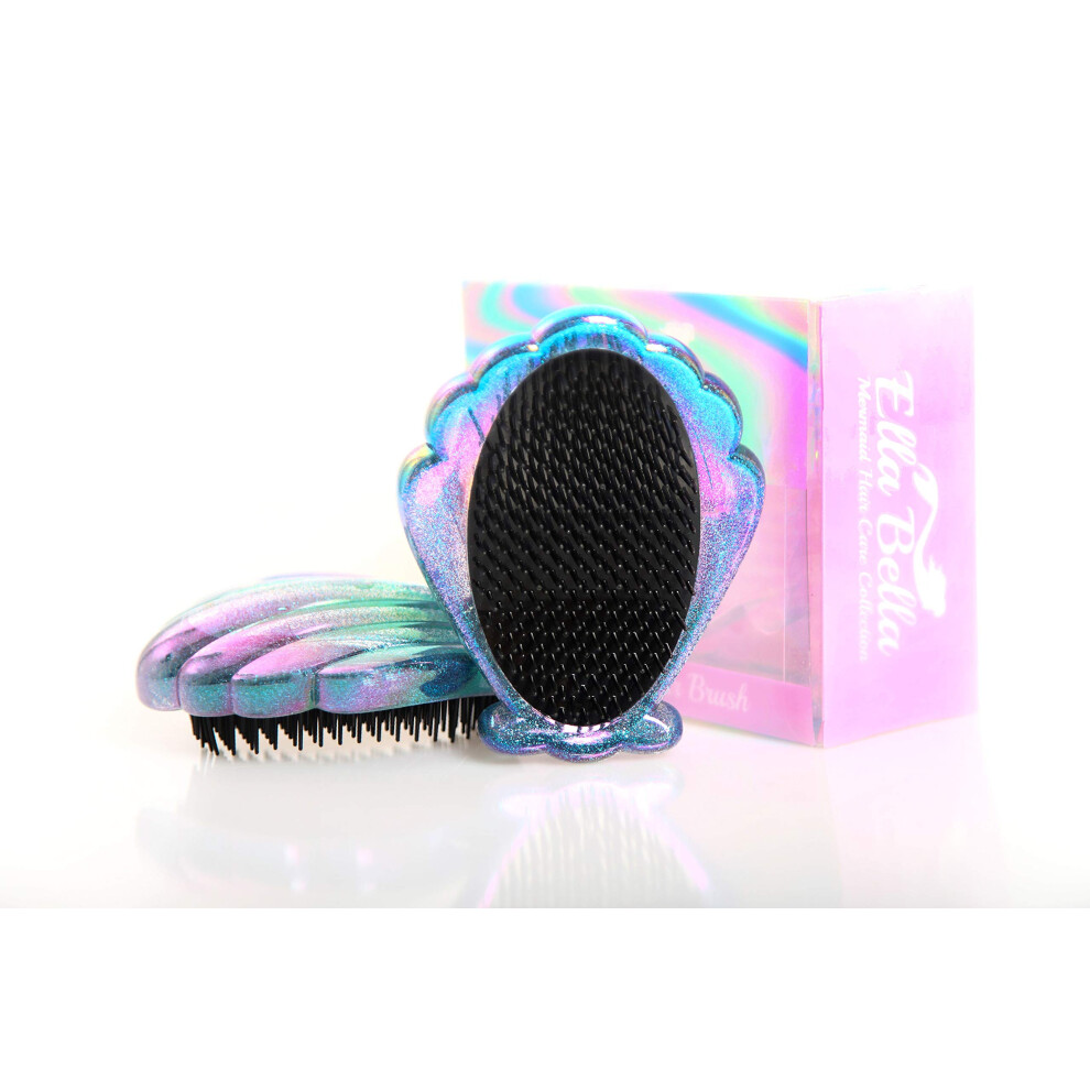 Detangling Hair Brush Mermaid Seashell for Wet and Dry Hair Smooth Tangle Compact Design
