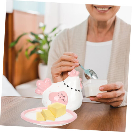 Ceramic Butter Dish with Lid, MultiFunction Storage for Butter or Snacks, Durable Ceramic Design 1