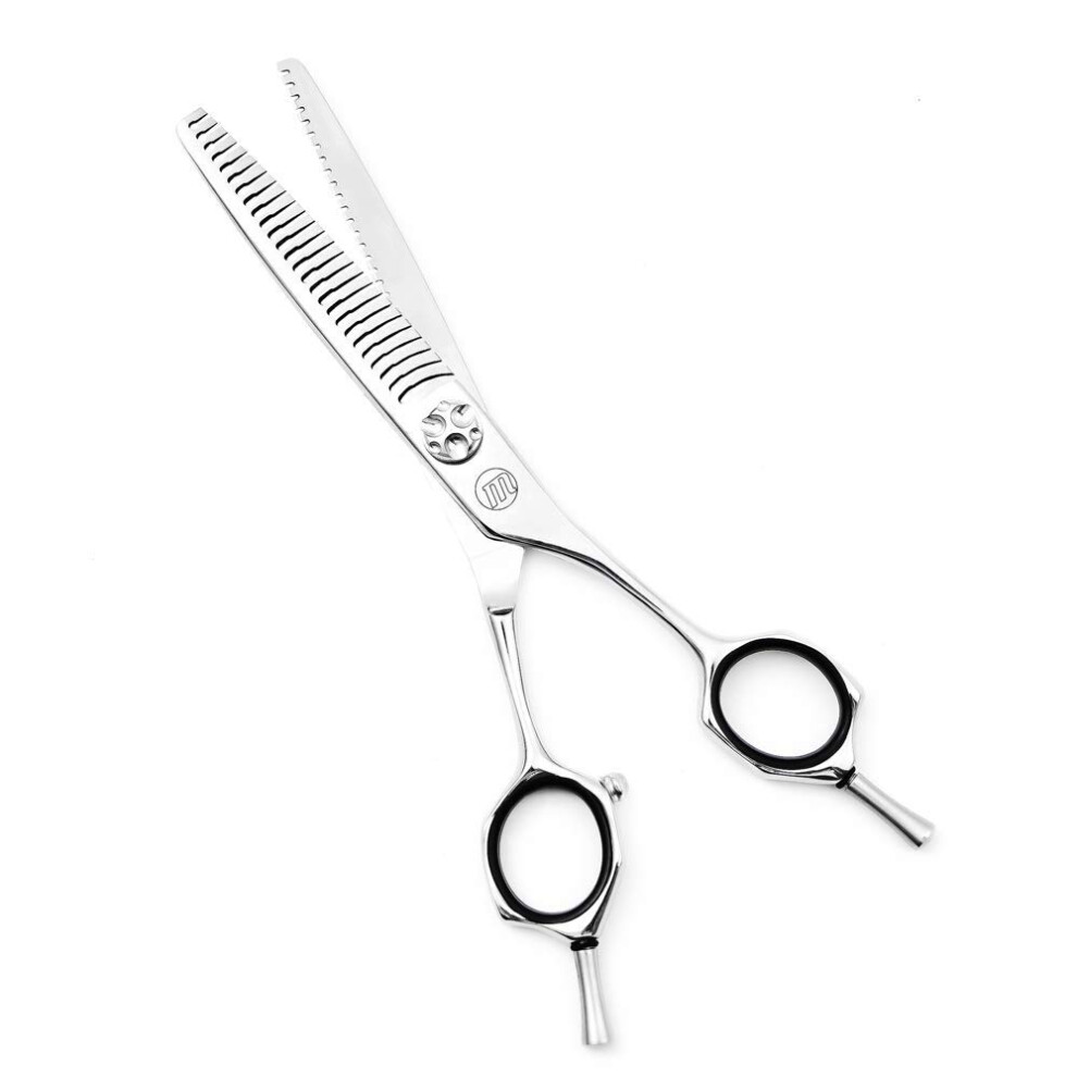 6 Inch Professional Hair Thinning Scissors, Japanese 440C Steel Texturizing Shears with Leather Case