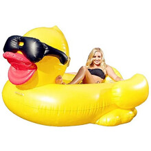 Giant Inflatable Duck Pool Float for Adults, EyeCatching Yellow Lounger for Summer Pool Parties