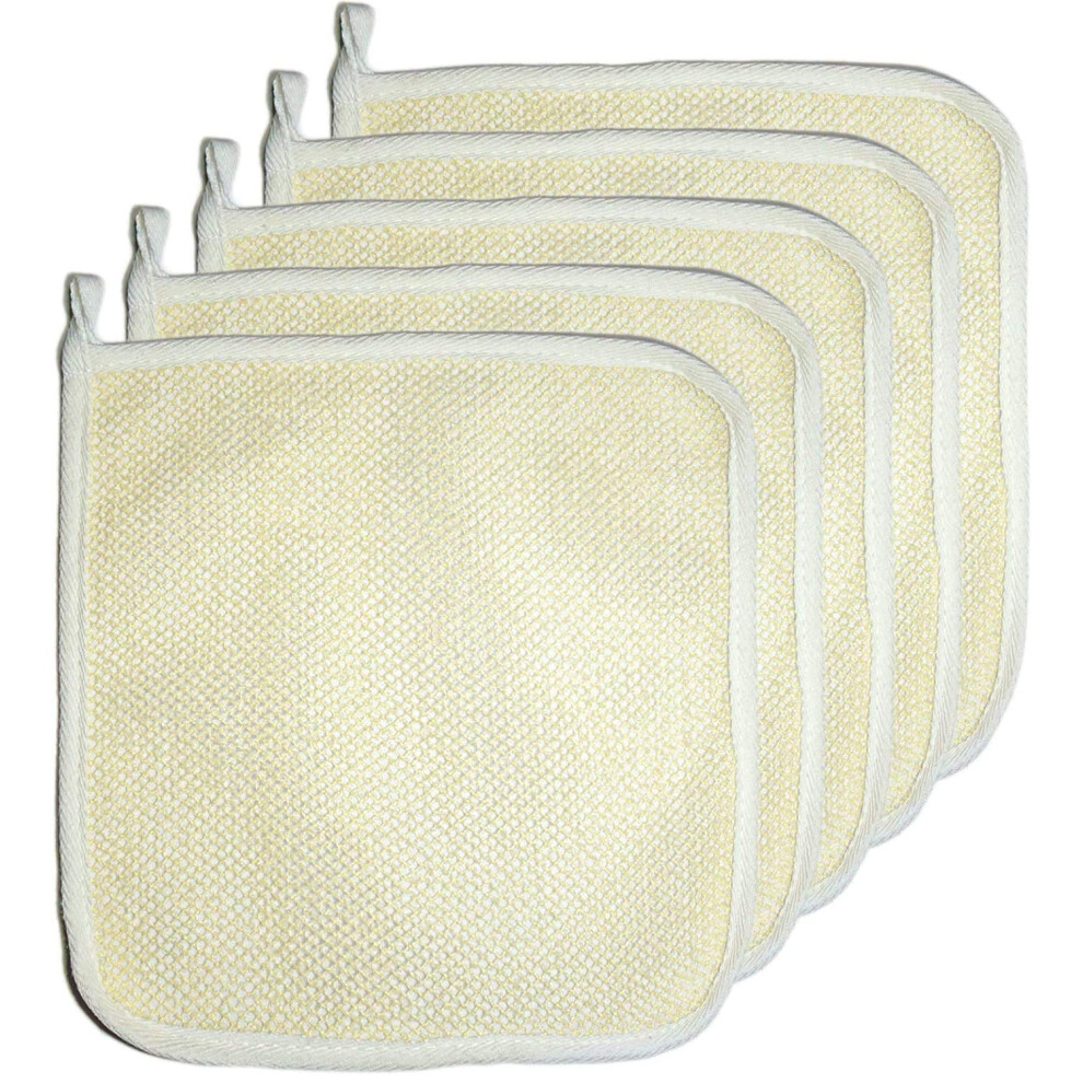 Exfoliating Washcloth 5 Pack DualSided Soft Weave Body Scrubber Towel for Deep Cleansing Face and Body