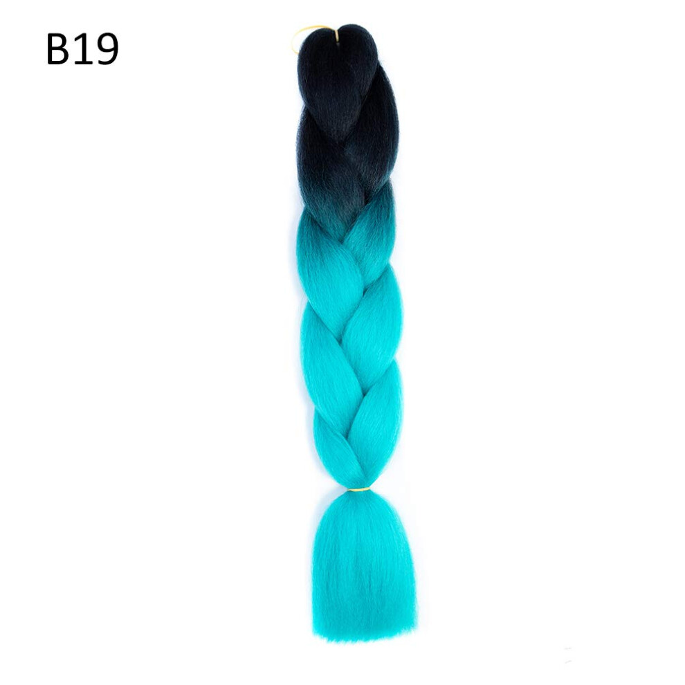 Unisex Synthetic Hair Extension Gradient Color Long Twist Braids 60Cm Ponytail Wig For Cosplay And Party