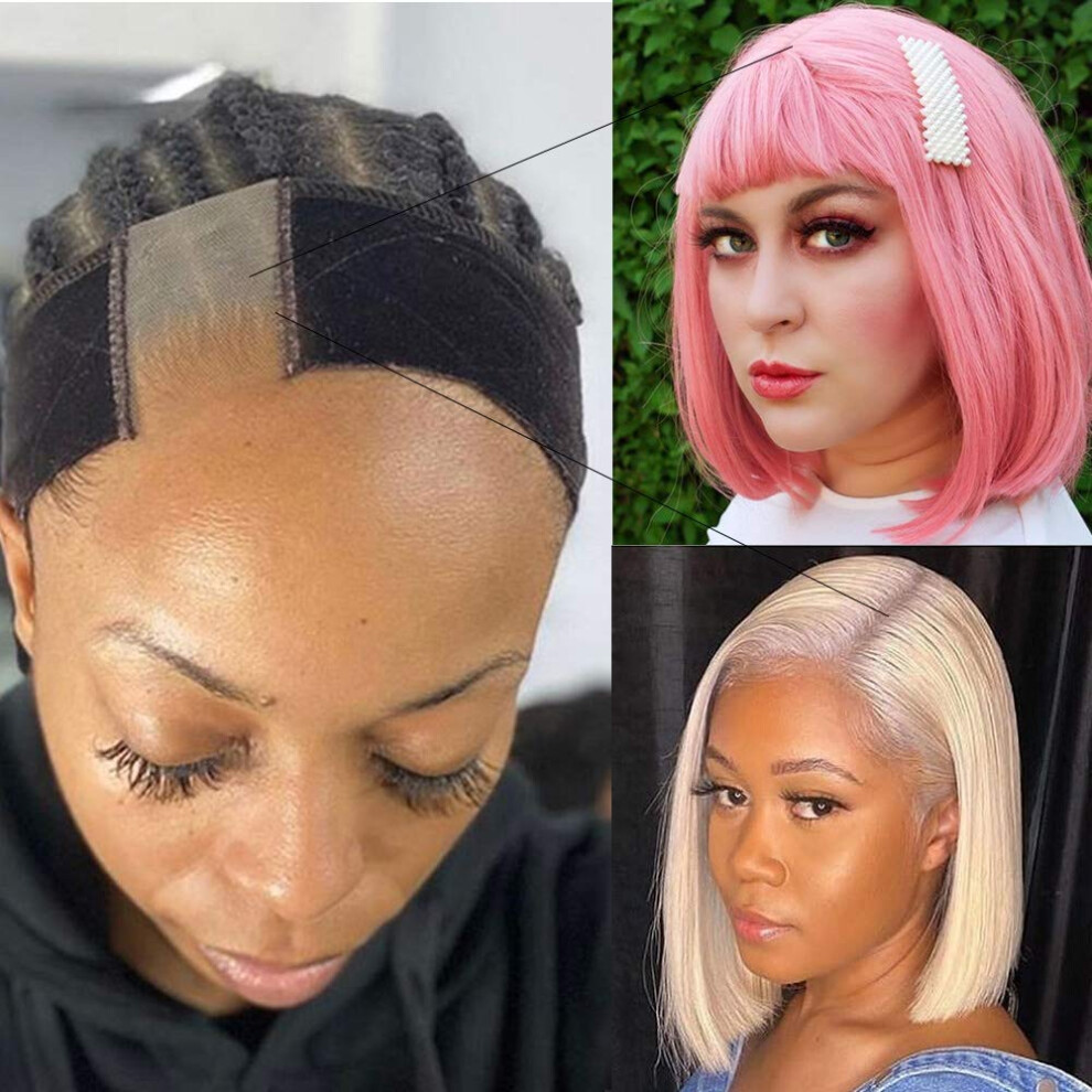 Unisex Brown Adjustable Velvet Lace Wig Grip Headband With Seamless Hairline Effect And Secure Fit Tan