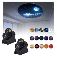 Galaxy Projector with Realistic Starry Sky and Aurora Lights, LED USB Night Lamp for Bedroom, 2PCS