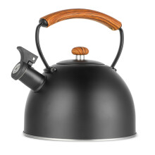 Stovetop Tea Kettle 3.2 Quart Stainless Steel Whistling Teapot with Cool Touch Handle Black