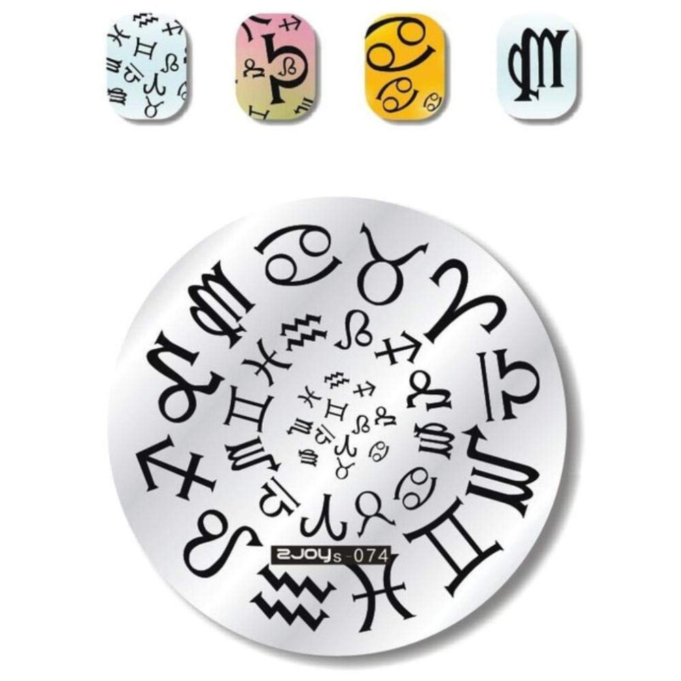 Monkey Pattern Round Nail Stamping Plate Stainless Steel Template for DIY Manicure Art