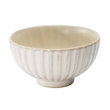 Japanese Rice Bowl Microwave and Dishwasher Safe Porcelain, Mino Ware 4.7in Made in Japan White