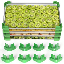 Freeze Dryer Accessories for Harvest Right, 16 Pcs Medium Tray Stackers, FoodSafe HDPE, Green