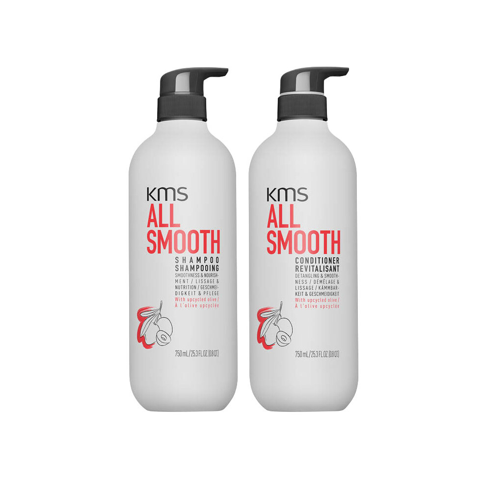 Kms All Smooth Shampoo 750Ml & All Smooth Conditioner 750Ml Duo