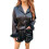 (M, Black) Conjunto de satén de moda 1