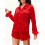 (S, Red) Conjunto de satén de moda 3