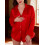 (XL, Red) Conjunto de satén de moda 6