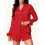 (S, Red) Conjunto de satén de moda 2