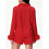 (S, Red) Conjunto de satén de moda 5