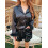 (L, Black) Conjunto de satén de moda 12